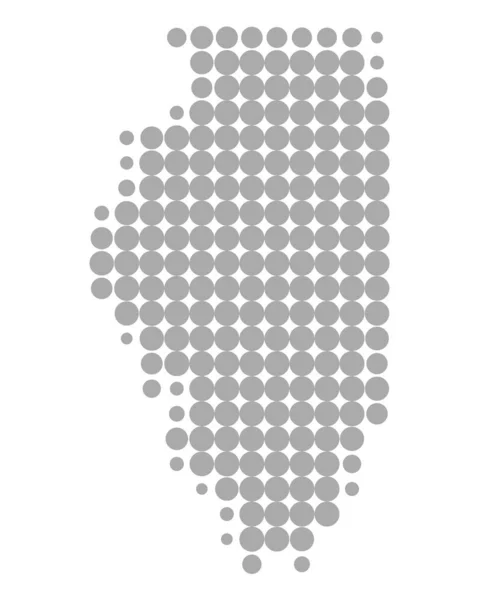 Genaue Karte von illinois — Stockvektor