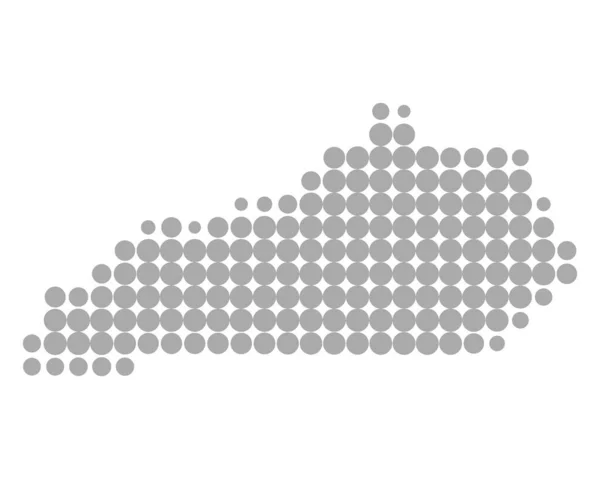 Mapa exato de Kentucky —  Vetores de Stock