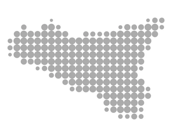 Dokładna mapa Sycylii — Wektor stockowy