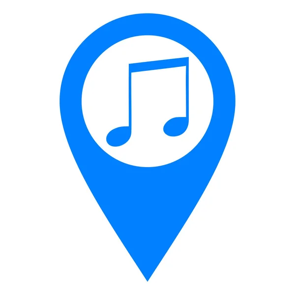 Μουσική Σημείωση και PIN τοποθεσίας — Διανυσματικό Αρχείο
