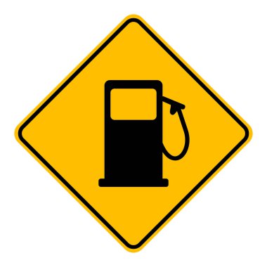 Benzin istasyonu ve yol tabelası