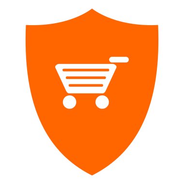 alışveriş sepeti ve kalkan