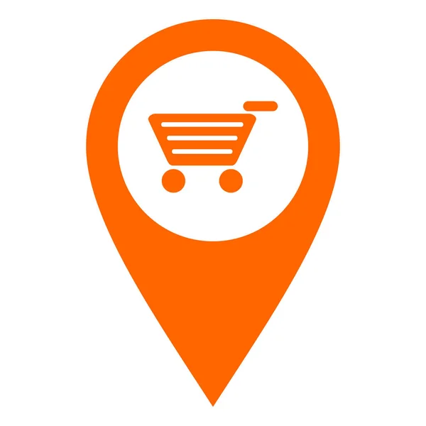 Shopping cart and location pin — Stock Vector