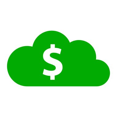 Vektör illüstrasyonu olarak dolar ve bulut