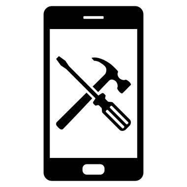 Vektör illüstrasyonu olarak araçlar ve akıllı telefon