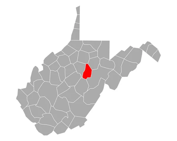 Mapa Upshur Virginia Occidental — Archivo Imágenes Vectoriales