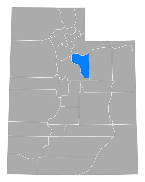 Mapa Wasatch Utah — Vector de stock