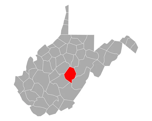 Batı Virginia Daki Webster Haritası — Stok Vektör