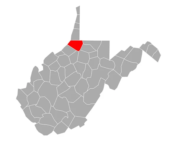 Mapa Wetzel Virginia Occidental — Vector de stock