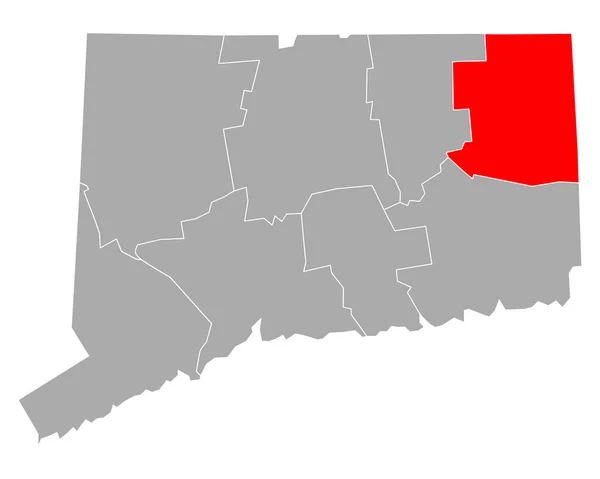 Kaart Van Windham Connecticut — Stockvector