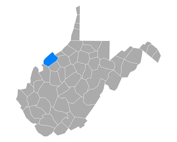 Mapa Madeira West Virginia — Vetor de Stock