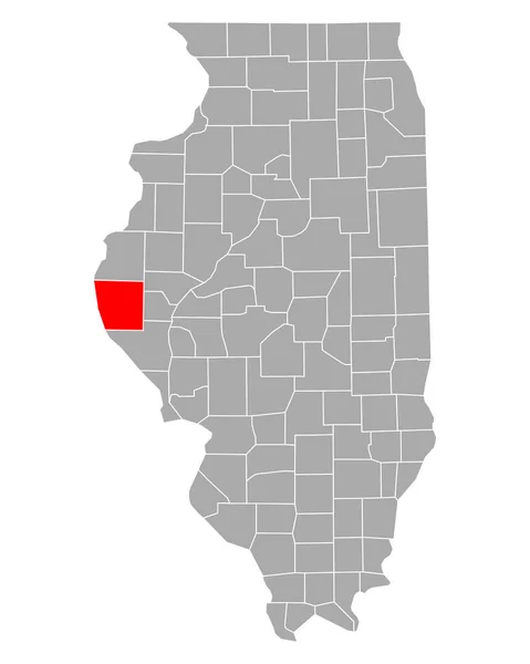 イリノイ州のアダムズ地図 — ストックベクタ