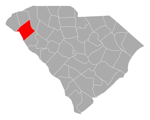 Mapa Anderson Carolina Del Sur — Archivo Imágenes Vectoriales