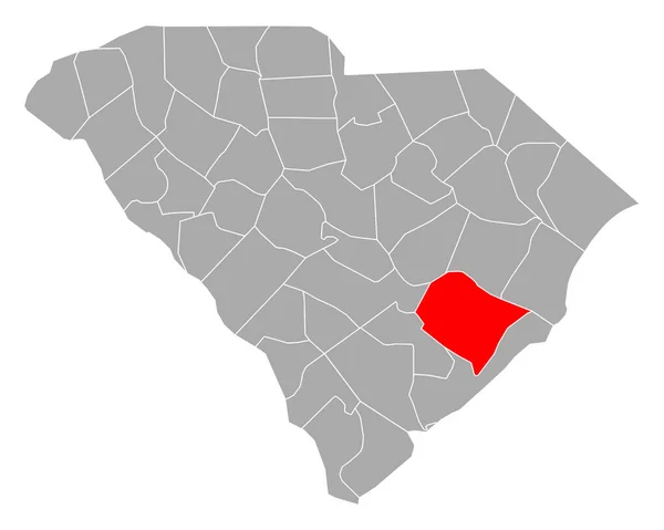 サウスカロライナ州のバークレー市地図 — ストックベクタ