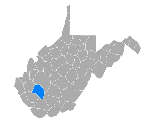 Mapa Boone Zachodniej Wirginii — Wektor stockowy