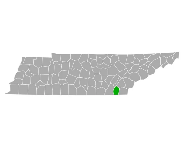 Mapa Bradley Tennessee — Stockový vektor