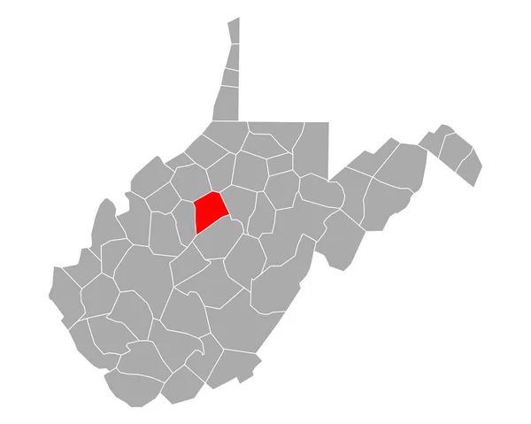 Mappa Gilmer West Virginia — Vettoriale Stock