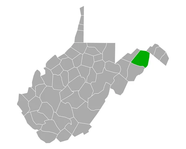 Térkép Hampshire Nyugat Virginia — Stock Vector