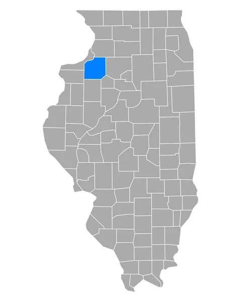 Mapa Henryka Illinois — Wektor stockowy