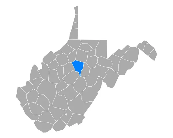 Batı Virginia Daki Lewis Haritası — Stok Vektör