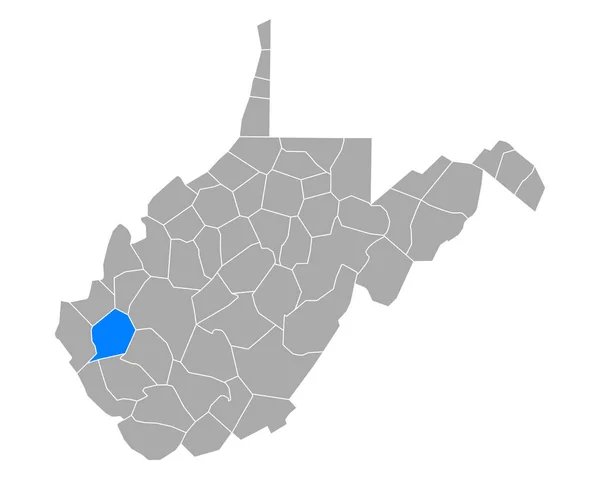 Batı Virginia Daki Lincoln Haritası — Stok Vektör