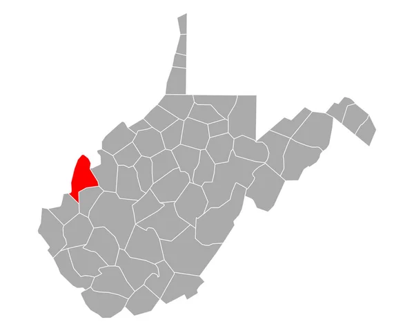 Mapa Masona Zachodniej Wirginii — Wektor stockowy