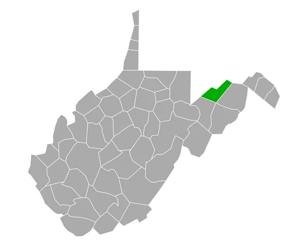 Mapa Mineral Virginia Occidental — Vector de stock