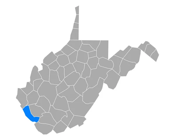 Χάρτης Του Μίνγκο Στη Δυτική Βιρτζίνια — Διανυσματικό Αρχείο