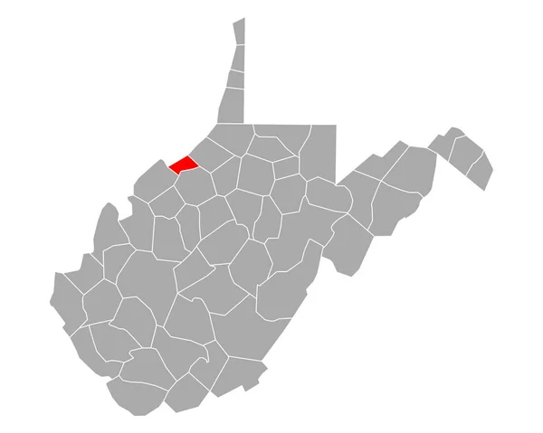 Mapa Acondicionamentos West Virginia — Vetor de Stock