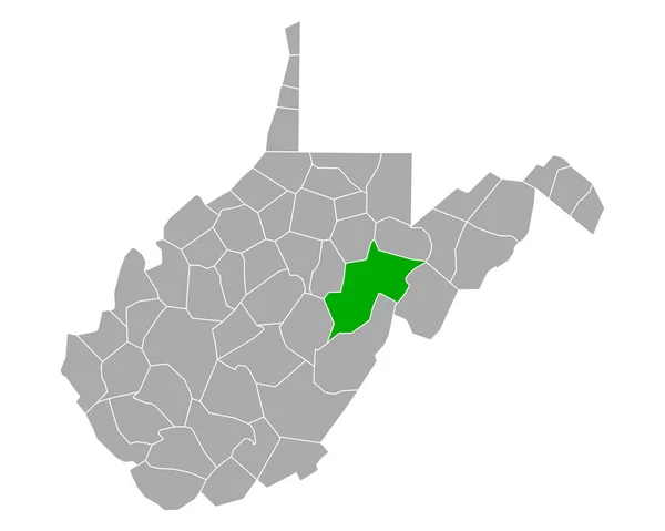 Karte Von Randolph West Virginia — Stockvektor