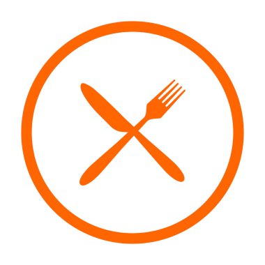 Vektör illüstrasyon olarak çatal bıçak ve daire