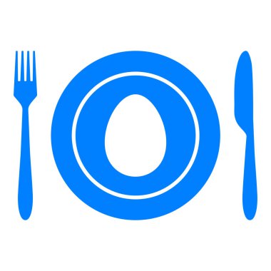 Yumurta ve çatal bıçak takımı vektör illüstrasyonu olarak