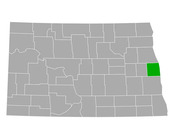 Mapa Traill Dakota Del Norte — Vector de stock