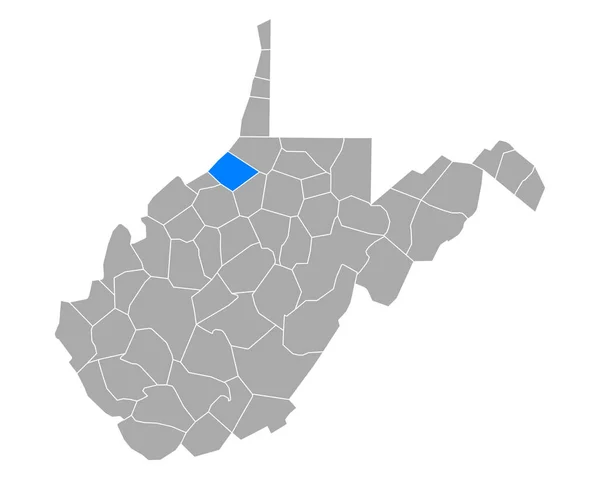 Mapa Tylera Zachodniej Wirginii — Wektor stockowy