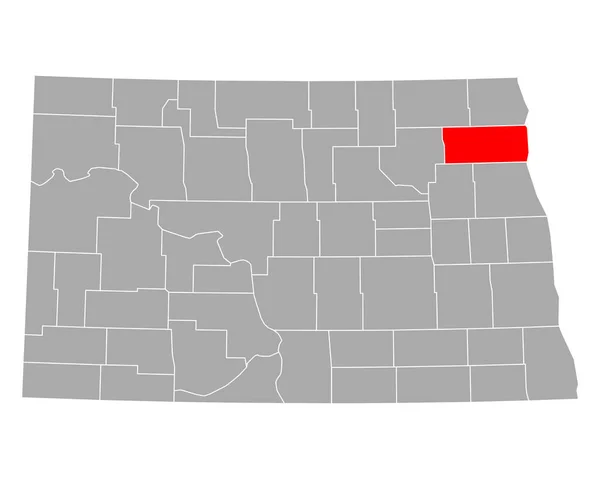 Kuzey Dakota Daki Walsh Haritası — Stok Vektör