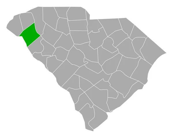 Güney Carolina Daki Anderson Haritası — Stok Vektör