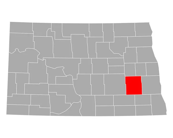 Mapa Barnes Dakota Norte — Vetor de Stock