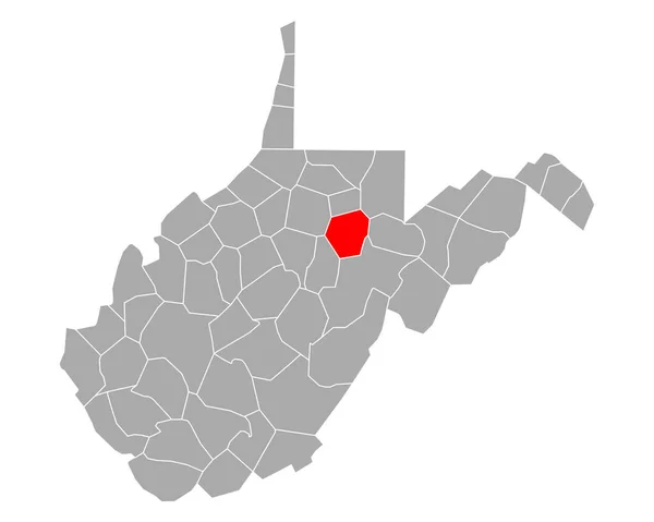 Mappa Barbour West Virginia — Vettoriale Stock