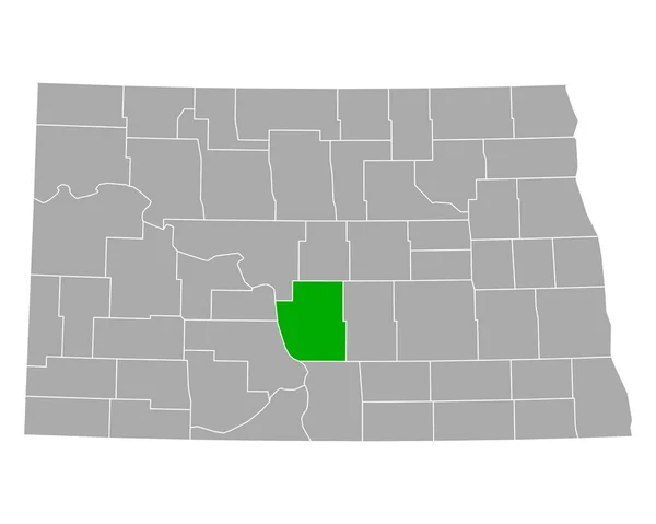Map Burleigh North Dakota — Stock Vector