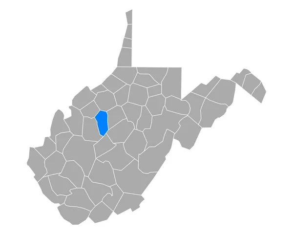 Mapa Calhoun Virginia Occidental — Vector de stock