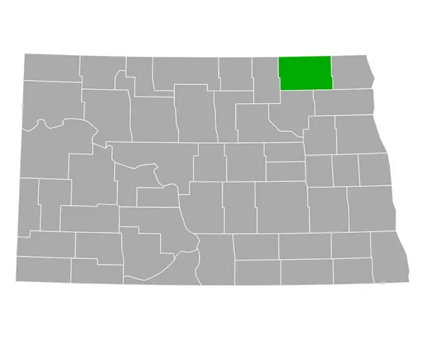 Mapa Cavalier Dakota Norte —  Vetores de Stock