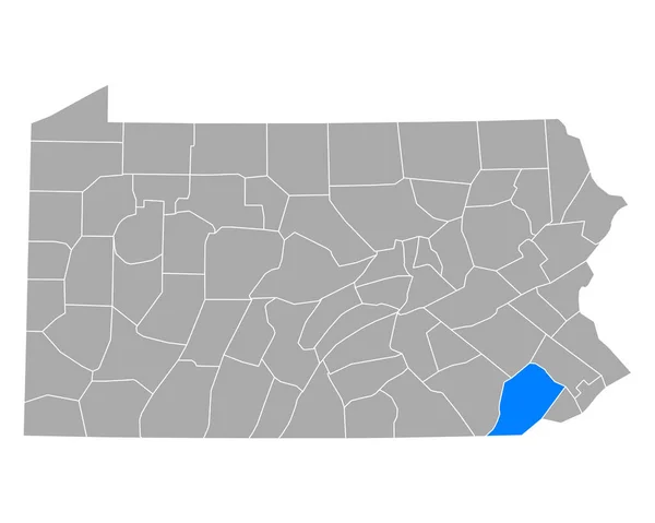 Mapa Chester Pensilvânia —  Vetores de Stock