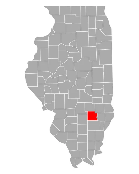 Χάρτης Του Clay Στο Illinois — Διανυσματικό Αρχείο