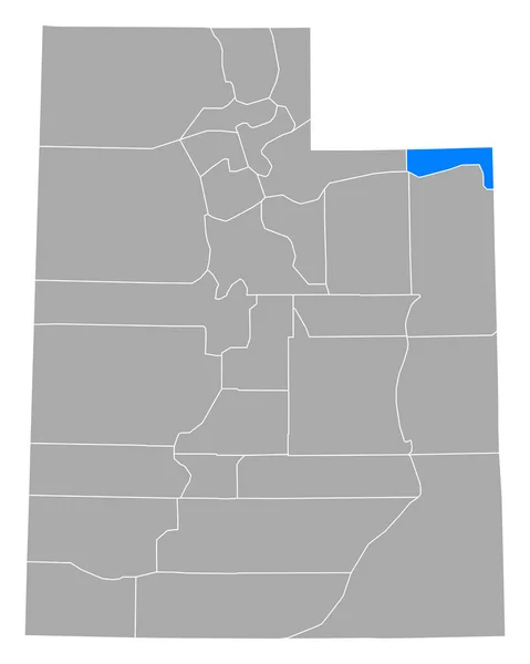 Utah Taki Daggett Haritası — Stok Vektör
