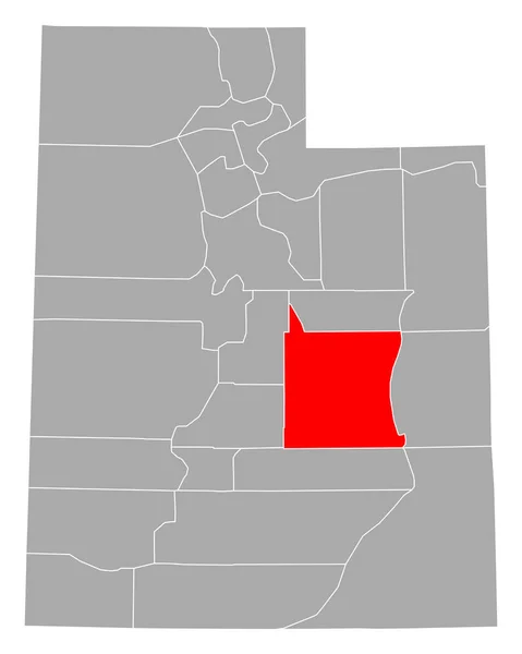 ユタ州のエメリー地図 — ストックベクタ