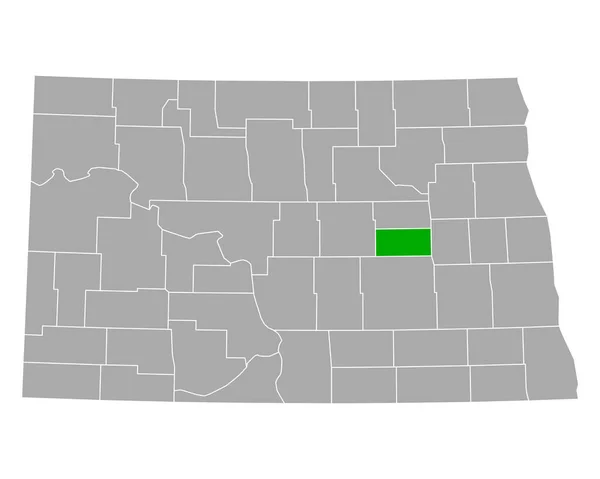Carte Foster Dans Dakota Nord — Image vectorielle