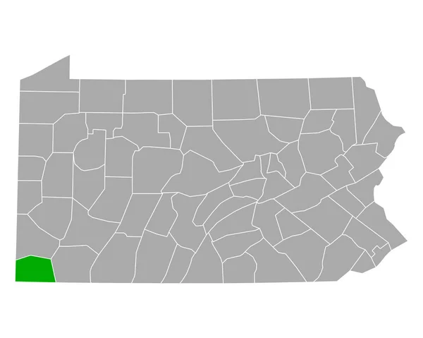 Mapa Greene Pennsylvania — Vector de stock