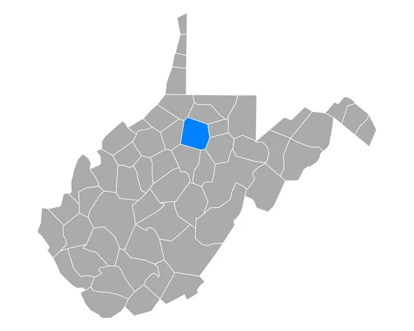 Karte Von Harrison West Virginia — Stockvektor