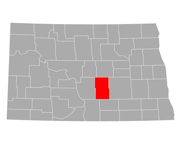 Mapa Joalheiros Dakota Norte — Vetor de Stock