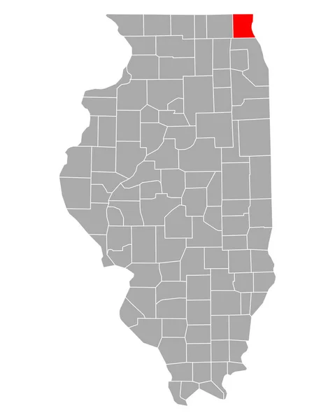 Mapa Jeziora Illinois — Wektor stockowy